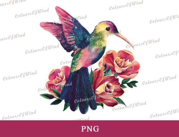 Download Hummingbird in Flowers Sublimation PNG - Premium Bundle