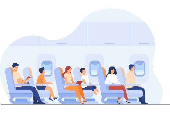 Download Passengers Traveling by Plane Isolated F - Isolated Collection
