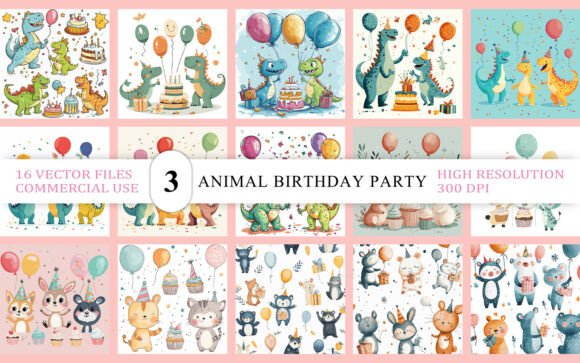Download Dinosaur &amp; Animal Birthday Party - Birthday party Collection