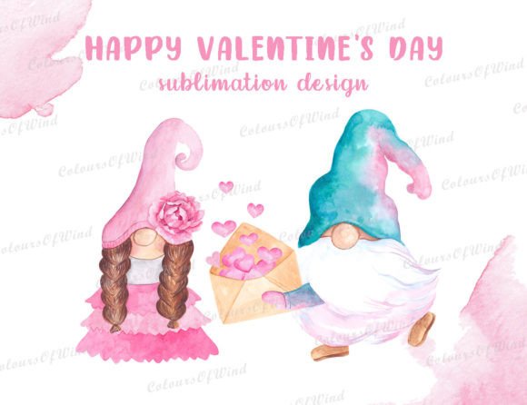 Download Cute Valentine Gnomes Sublimation Design - Premium Resources