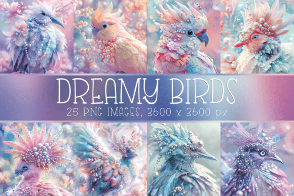 Download Dreamy Pastel Exotic Bird Digital Papers - Digital paper Collection